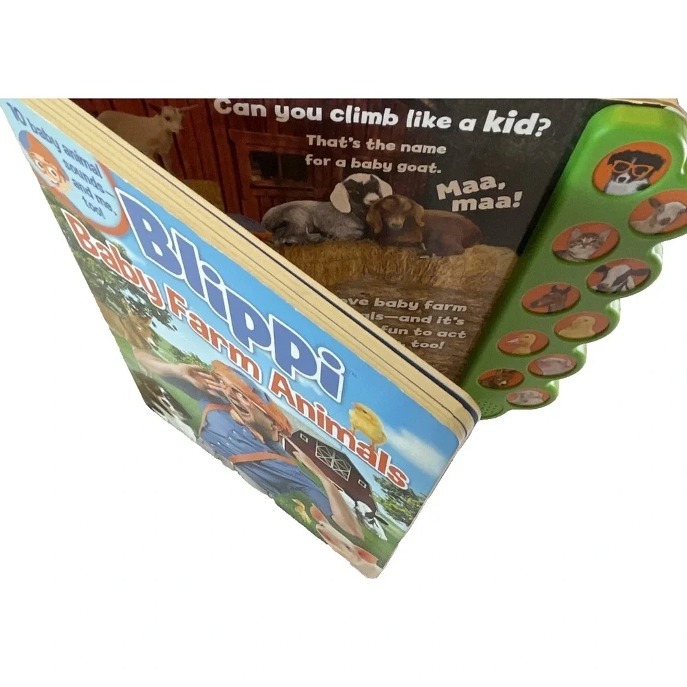 Blippi Baby Farm Animals 10 Button Sound Book Board Book Toddler Interactive